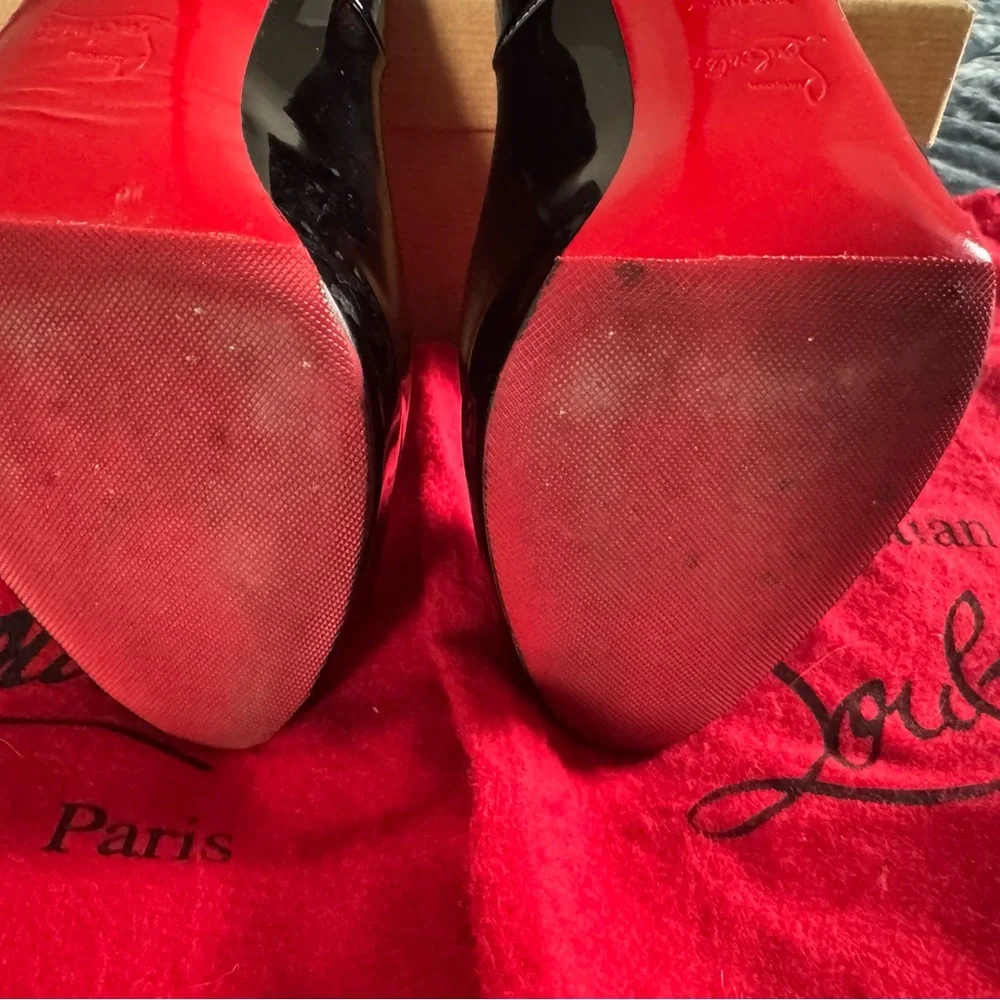 Christian Louboutin Very Prive 120 - black patent 39- EUC - Picture 6 of 8